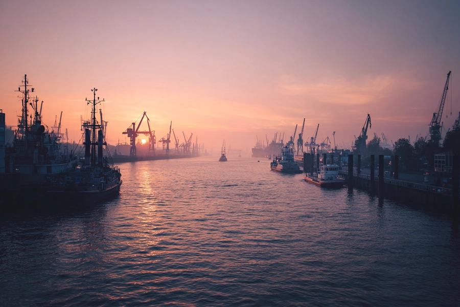 Hamburg Hafen und Stadtansicht
